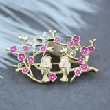 Chinese Love Bird Brooch for Suit Hijab Pins