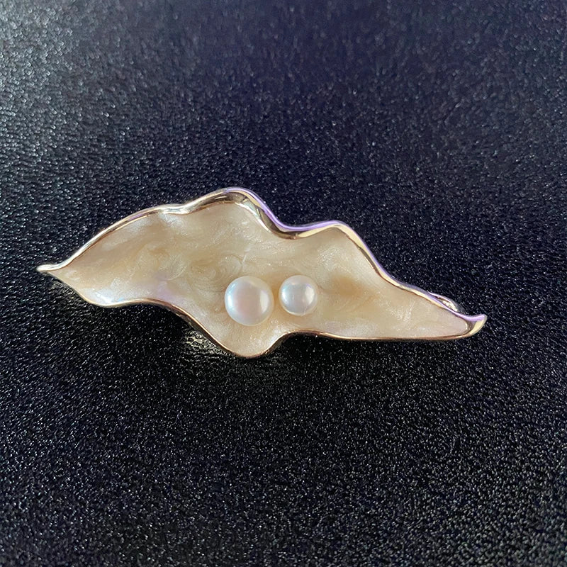 Ocean Style Shell Brooch Natural Pearl Pendant High Brooch