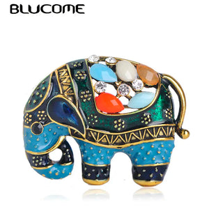 Colorful Elephant Shape Enamel Brooch Pin for Women Kids