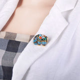 Colorful Elephant Shape Enamel Brooch Pin for Women Kids