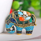 Colorful Elephant Shape Enamel Brooch Pin for Women Kids