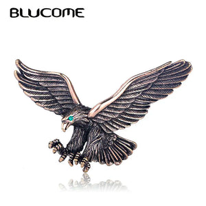 Vintage Antique Silver Jewelry Flying Eagle Brooch Men Boys Suit Scarf Accessori