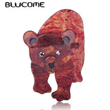 Brown Bear Shape Brooch Acrylic Jewelry Lady Kid Party Gift Chest Ornament