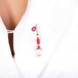 Zircon Water Drop Enamel Brooch Pin for Work Banquet