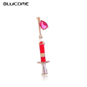 Zircon Water Drop Enamel Brooch Pin for Work Banquet