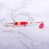 Zircon Water Drop Enamel Brooch Pin for Work Banquet