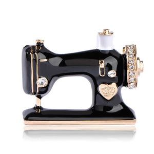 Enamel Sewing Machine Brooch for Women Girls
