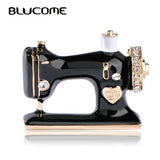 Enamel Sewing Machine Brooch for Women Girls