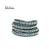 Boho Beads Bracelet Strand Wrap Wax Cord Bracelet