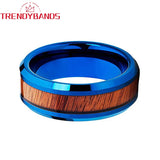 8mm Tungsten Carbide Koa Wood Inlay Wedding Band