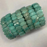 Amazonite Stone Beads Bracelet Natural Gemstone Bangle For Woman