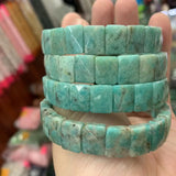 Amazonite Stone Beads Bracelet Natural Gemstone Jewelry Bangle For Woman