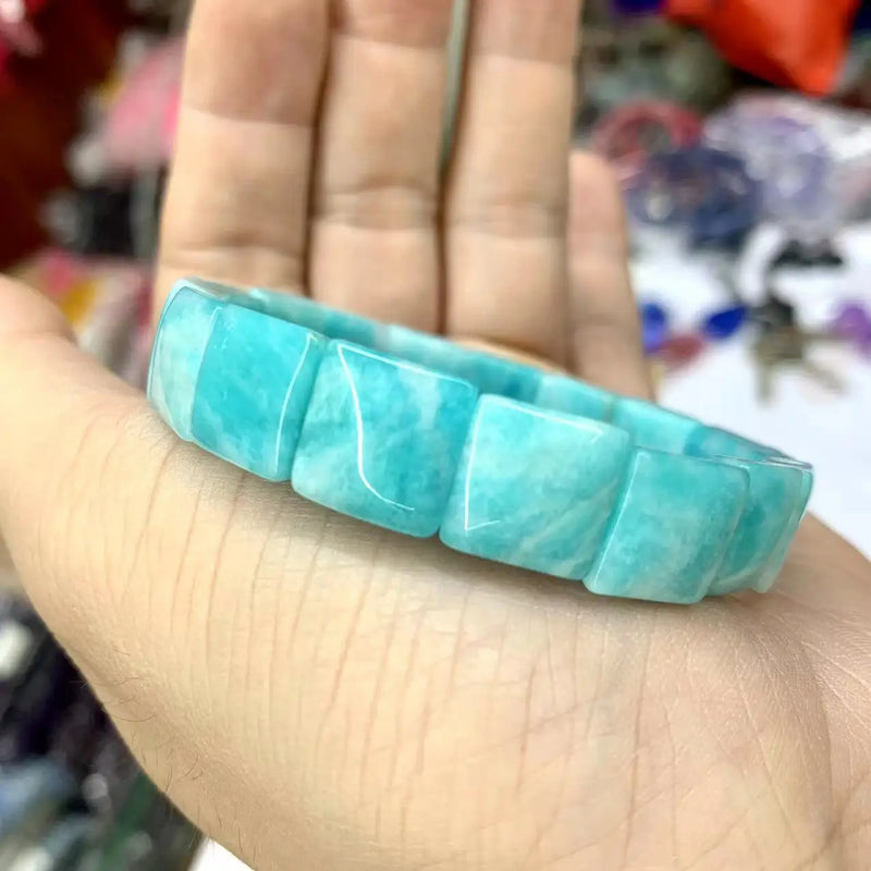Amazonite Stone Bracelet Natural Gemstone DIY Jewelry Bangle