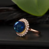 925 Silver Amber Pendant Necklace Chinese Ring Women Gemstone Zircon