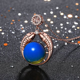 Pisces Gemstone Pendant Necklace 925 Silver Amulet