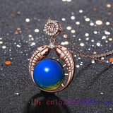 Pisces Gemstone Pendant Necklace 925 Silver Amulet