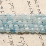 Aquamarines Bead Faceted Natural Stone Round Loose Beads 2/3/4mm