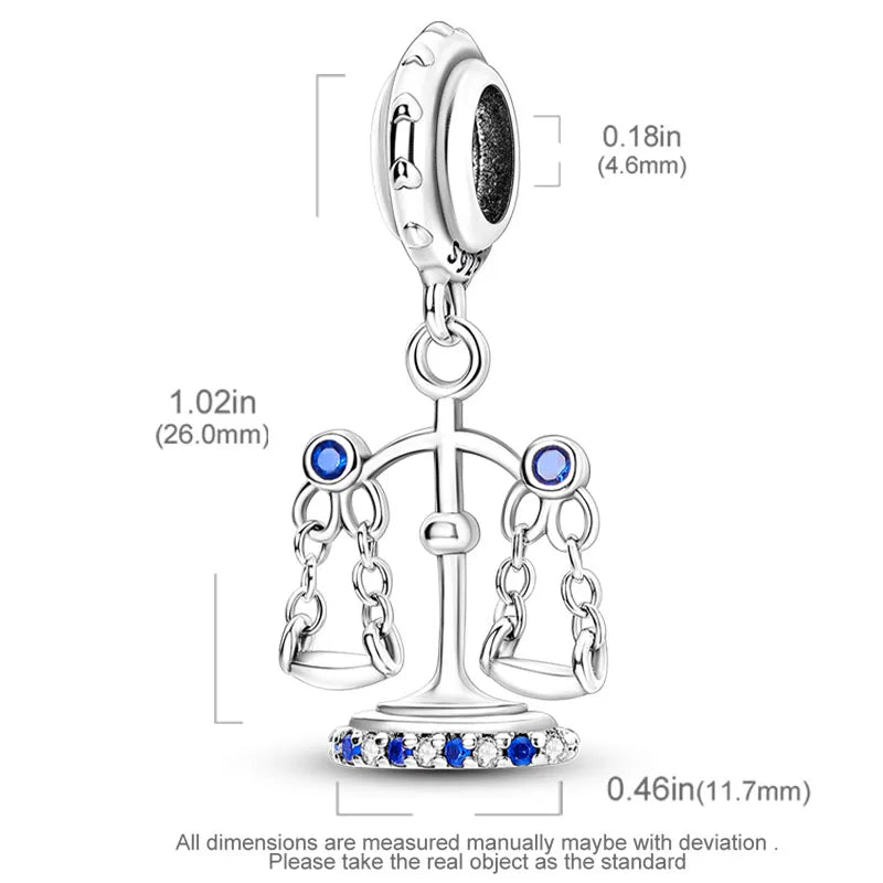 Balance Pendant 925 Silver Charm Bead Fits Jewelry
