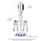 Balance Pendant 925 Silver Charm Bead Fits Jewelry