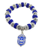 Elastic Shield Bead Pendant Bracelet