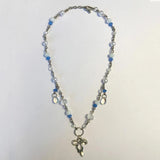 Beaded Bow Pendant Necklace Charm Jewelry