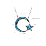 Moon Star Pendant Necklace 925 Silver Link Chain Choker Party Jewelry