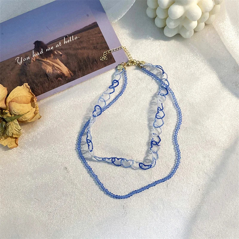 Vintage Beads Summer Necklace Choker for Girls and Women