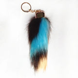 Brown Fur Tails Key Chains Faux Fox Fur Pompon Car Key Ring Bag Charms