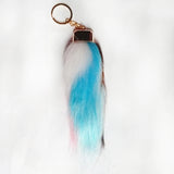 Brown Fur Tails Key Chains Faux Fox Fur Pompon Car Key Ring Bag Charms