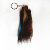 Brown Fur Tails Key Chains Faux Fox Fur Pompon Car Key Ring Bag Charms