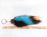 Brown Fur Tails Key Chains Faux Fox Fur Pompon Car Key Ring Bag Charms