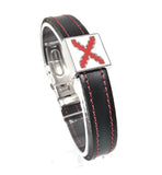 Burgundy Cross Bracelet