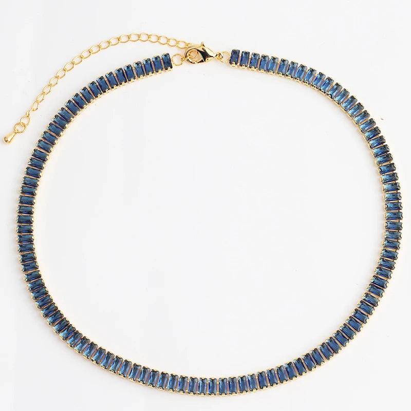 CZ Choker Tennis Chain Necklace Women Hip Hop Jewelry