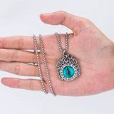 Cat's Eye Stone Angel's Eye Pendant Necklace Men's Stainless Steel Flame Pendant