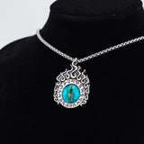 Cat's Eye Stone Angel's Eye Pendant Necklace Men's Stainless Steel Flame Pendant