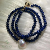 Chalcedony Baroque Pearl Necklace 18 inches DIY Gift