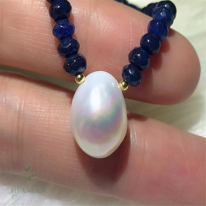 Chalcedony Baroque Pearl Necklace 18 inches DIY Gift