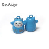 Chinese Lucky Cat Bell Charm Pendant Bracelet Necklace Wedding Decor