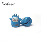 Chinese Lucky Cat Bell Charm Pendant Bracelet Necklace Wedding Decor