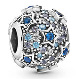 Sterling Silver Charm Bracelet Fits Europe Beads Stars Football