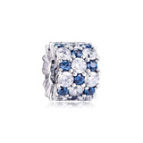 Blue Sparkling Charm Beads Silver 925 Jewelry Crystal Beads DIY