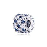Blue Sparkling Charm Beads Silver 925 Jewelry Crystal Beads DIY