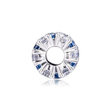 Blue Sparkling Charm Beads Silver 925 Jewelry Crystal Beads DIY