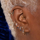 925 Sterling Silver CZ Geometric Earring Plated Vermeil
