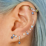 925 Sterling Silver CZ Geometric Earring Plated Vermeil