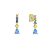 925 Sterling Silver CZ Geometric Earring Plated Vermeil