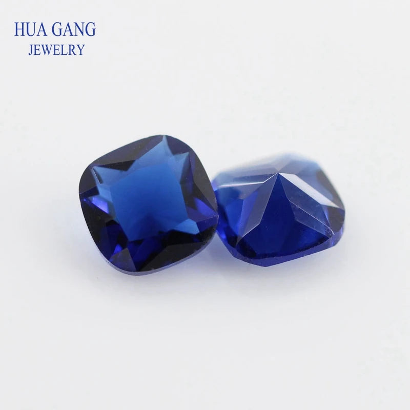 Princess Cut Glass Beads Synthetic Gems 3x3~15x15mm