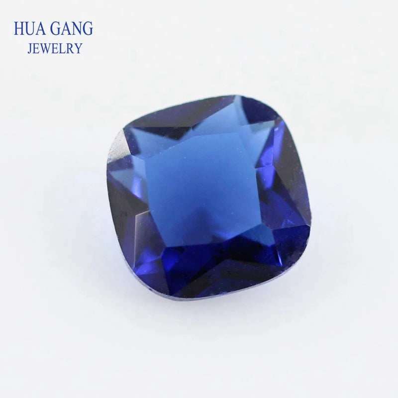 Princess Cut Glass Beads Synthetic Gems 3x3~15x15mm