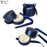 Leather Jewelry Box Ribbon Pendant Ring Store Gift Container