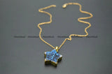 Druzy Agate Star Stone Pendant Necklace Woman Party Jewelry